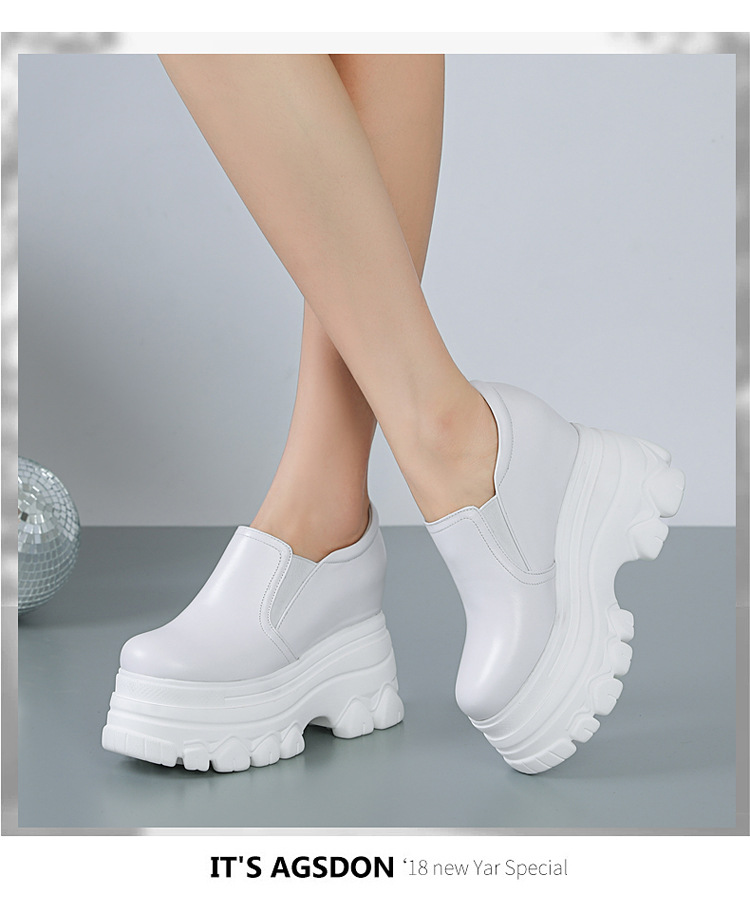Giày cao gót nữ đế xuồng platform mũi tròn phong cách Anh quốc, gót 12 cm — màu đen chi tiết 12