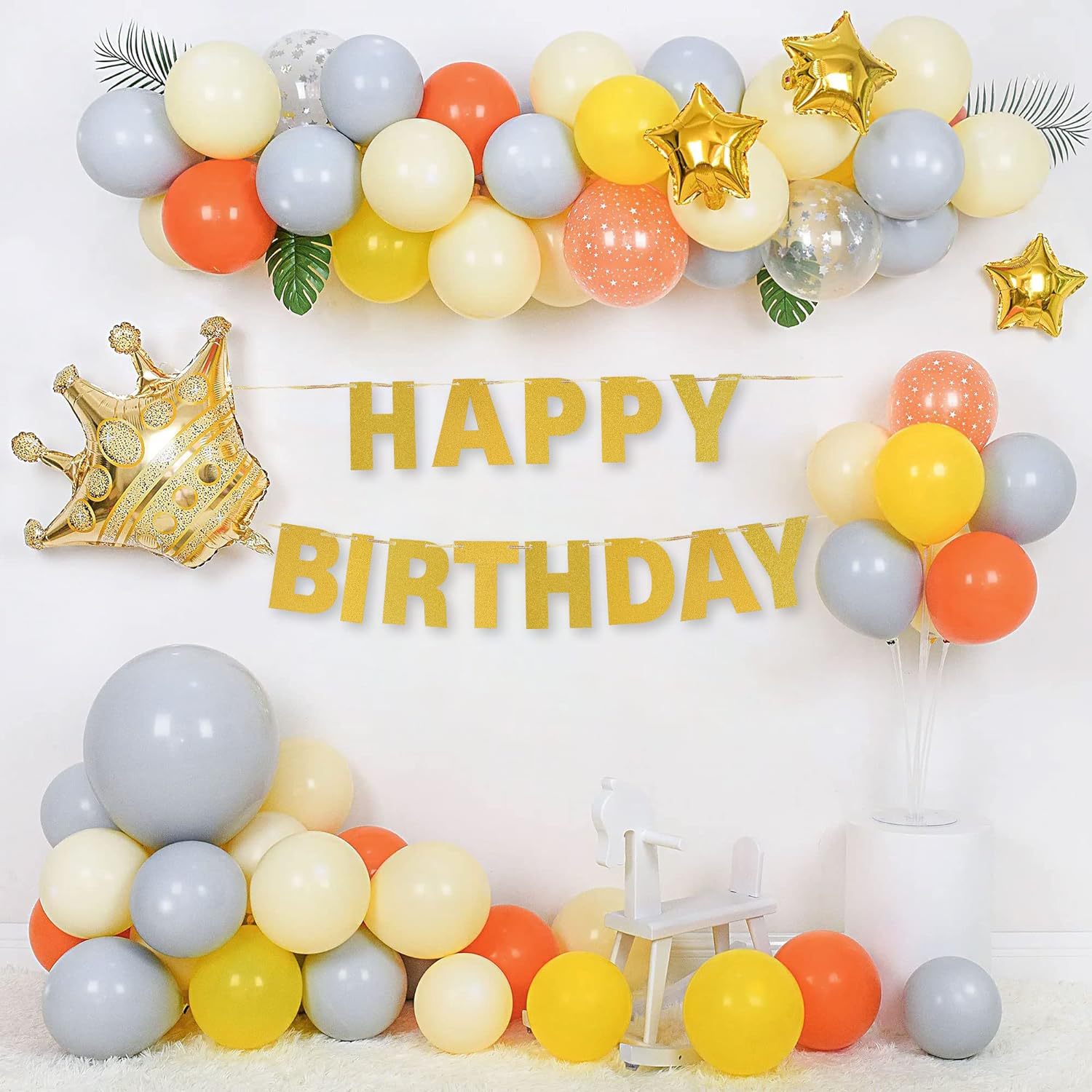 107DIY cebolla dorada alfabetizada y digital bandera de combinación libre letras de bandera de fiesta de cumpleaños decoración bandera de dibujo