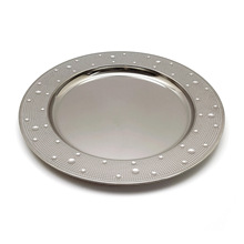 欧式布丁盘蛋糕盘镀金平盘浅盘家用水果圆盘酒店用品平盘星点盘