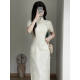 New Chinese cheongsam summer champagne color engagement high-end temperament improved young girl dress new 2025