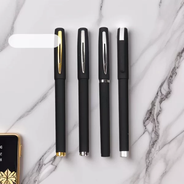 Plastic Black Signature Pen Printing Logo Company Promotional Office Pen Business Style Gel Pen Processing Customization