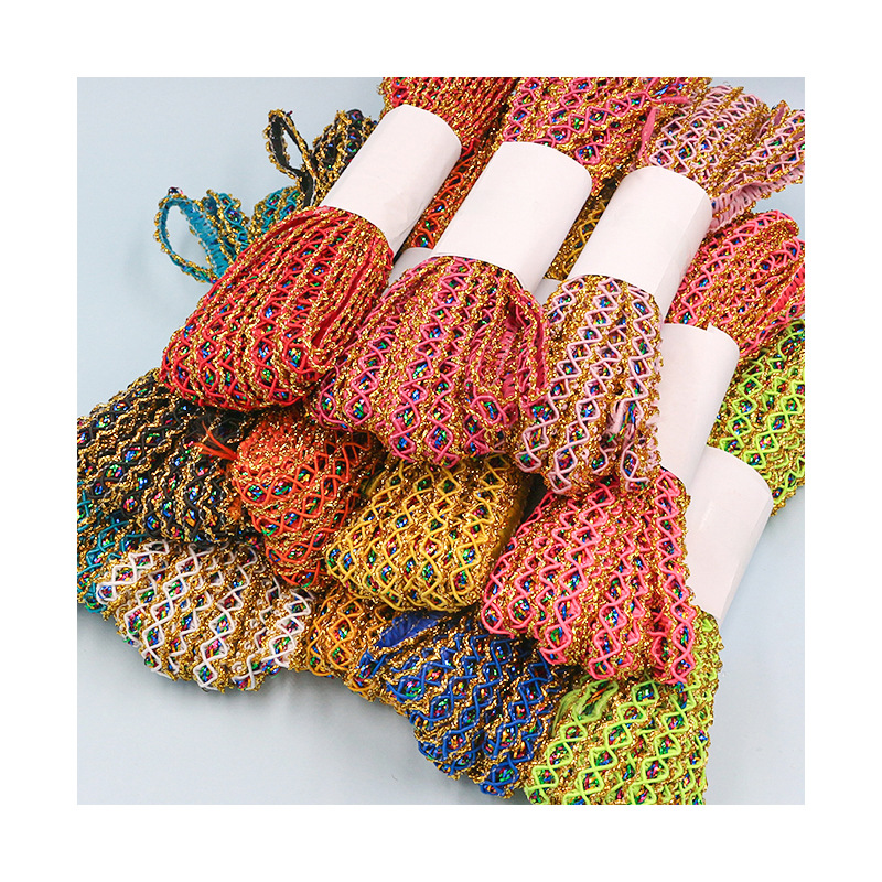 9 metros un rollo 1cm de ancho seda dorada ola encaje ropa equipaje artesanía decoración zapatos sombreros accesorios de bricolaje hechos a mano