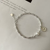 Bamboo silver bracelet handmade, necklace heart shaped from pearl, brand jewelry, Korean style, silver 925 sample