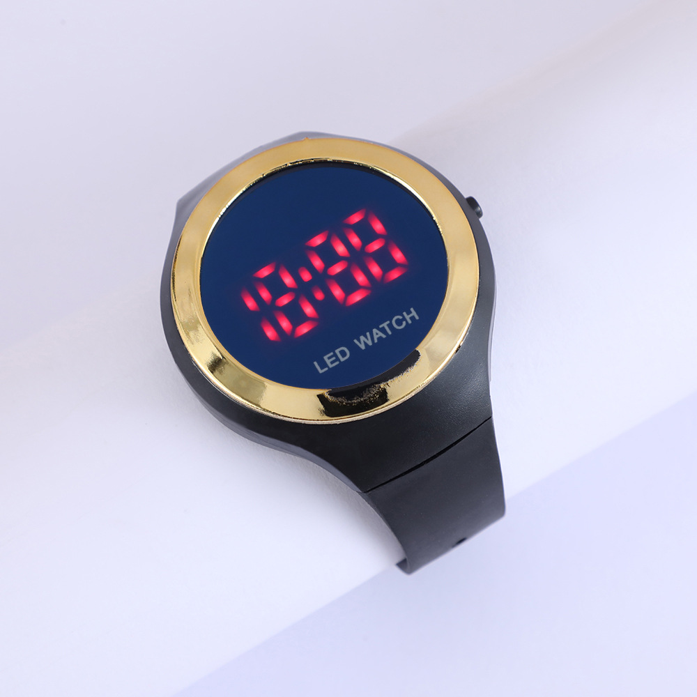 Reloj LED estudiante de moda de comercio exterior digital luminoso redondo pantalla grande estudiante reloj electrónico reloj deportivo impermeable