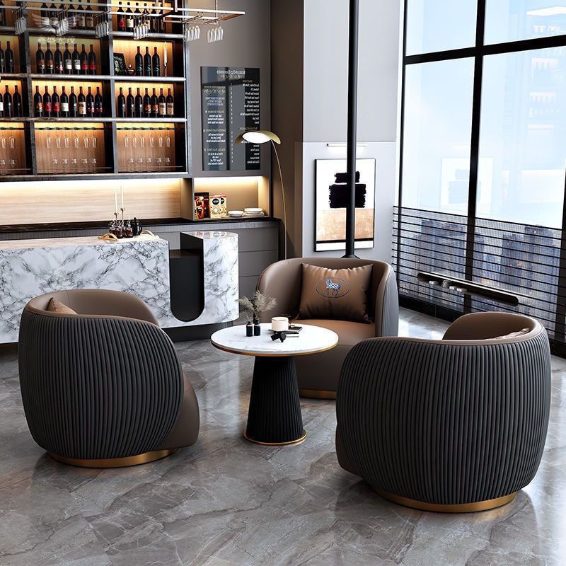 La oficina de ventas negocia sofás, mesas y sillas, recepción del hotel, salón de belleza de lujo ligero, área de salón de belleza de alta gama, combinación de reunión de ocio