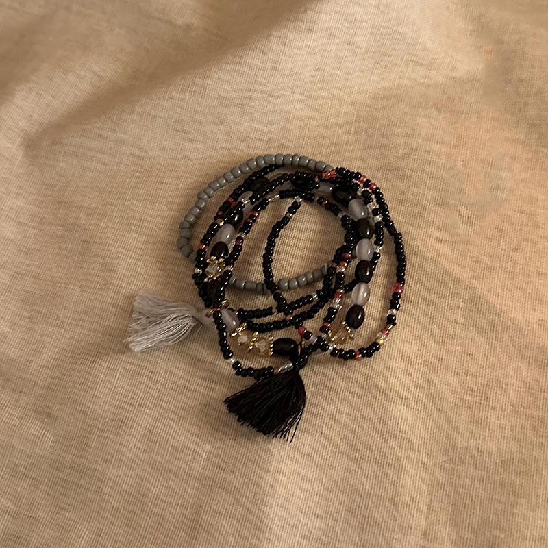 Estrellas de dopamina, gotas de aceite, cuentas de arroz, pulsera con cuentas, accesorios de pulsera dulce de verano, joyería de alta gama de nicho al por mayor