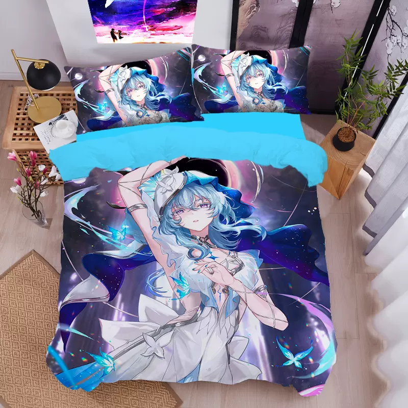 A类来图定制 鸣潮四件套床上用品学生三件套被套一件代发