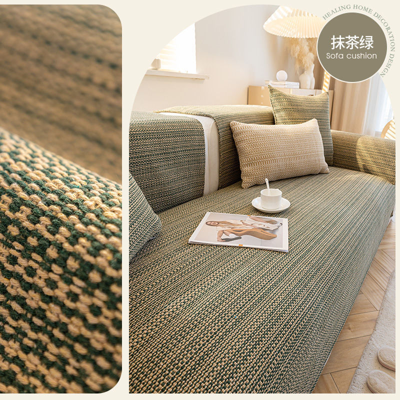 日式亚麻编织沙发垫棉麻沙发套罩防滑座垫四季通用盖布巾夏季新款