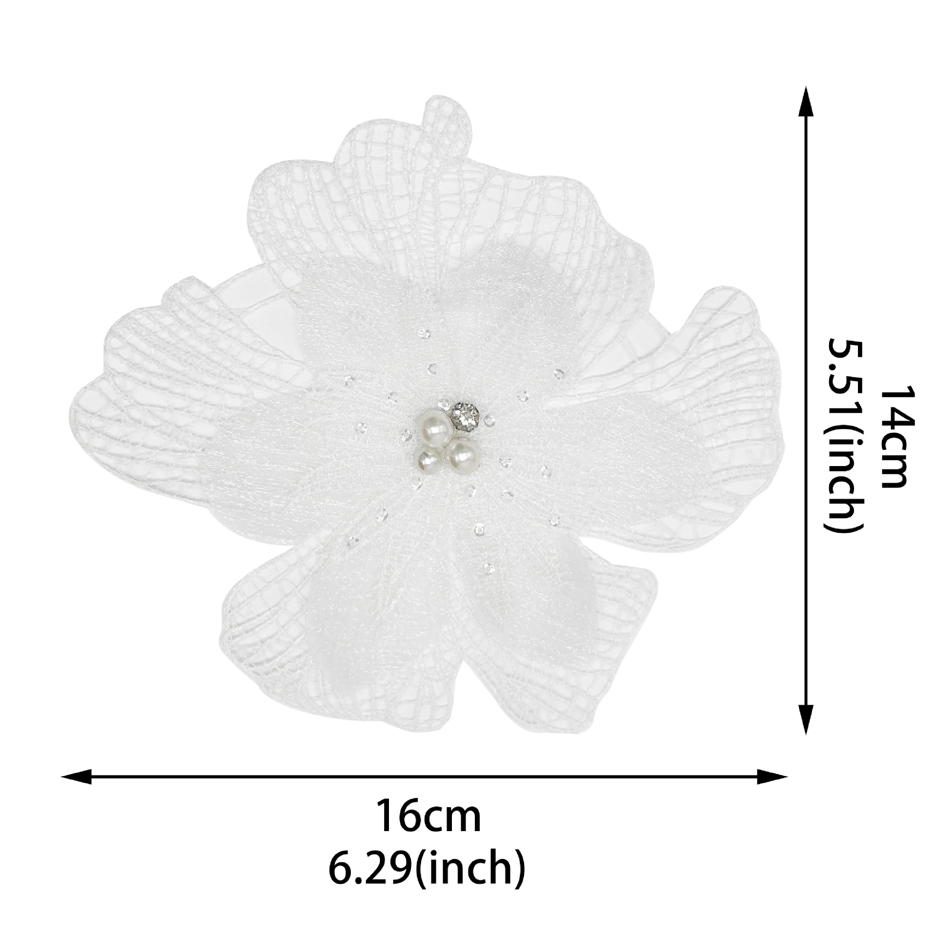 Flores tridimensionales clavos de perlas encaje ropa de niños vestidos flores decorativas bordadas a mano encaje material de tocado para el cabello image 6