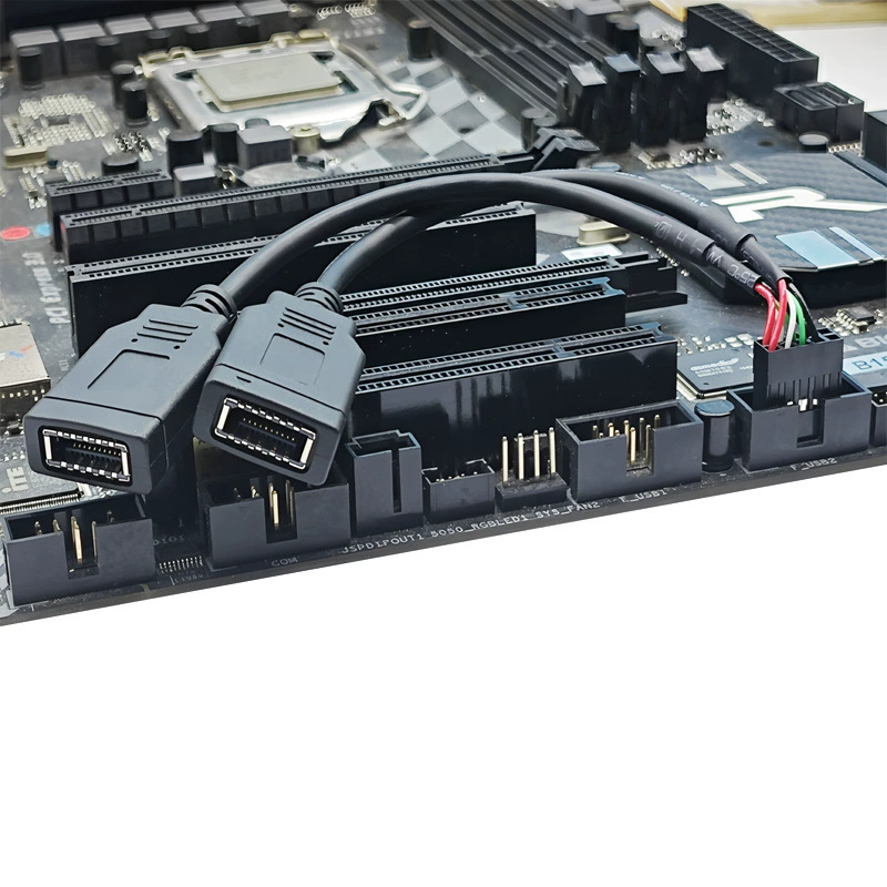 USB передняя панель кабель 9PIN к TYPE-E KEY-A к USB-A - короткая линия шасси передний TYPE-C