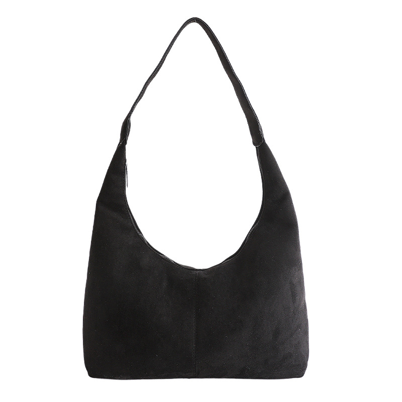 Korean Style Niche Retro Faux Suede Bucket Bag For Women 2026 Spring New Large Capacity Fashion Shoulder Underarm Bag - Thumbnail 7