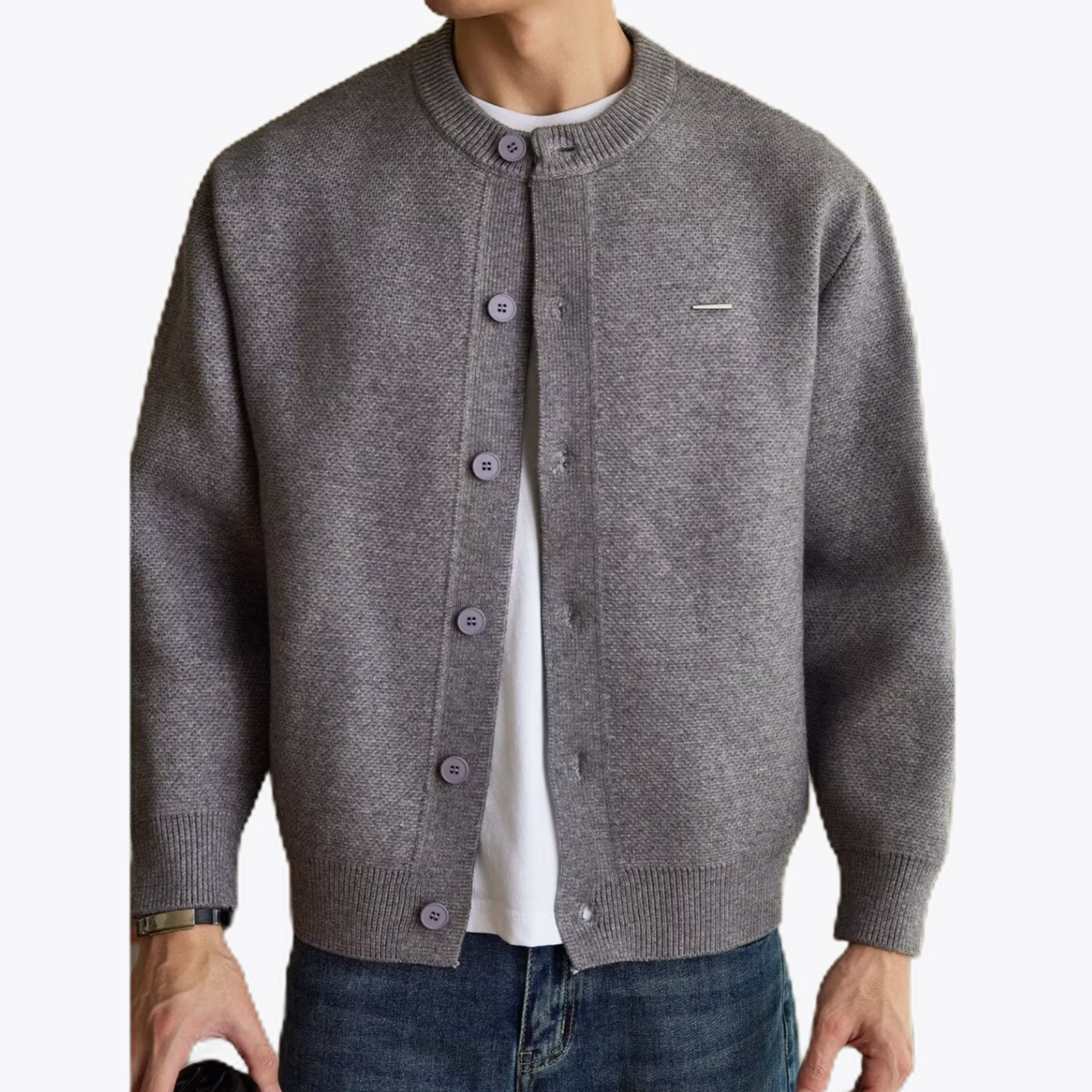 Explosiones transfronterizas de tamaño europeo suéter de jersey de gran tamaño cardigán chaqueta de color sólido fábrica de negocios al por mayor