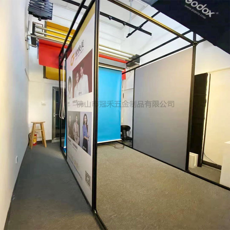媒体直播间临时摄影工作室拍摄背景墙简易播音房隔断墙录音演播厅