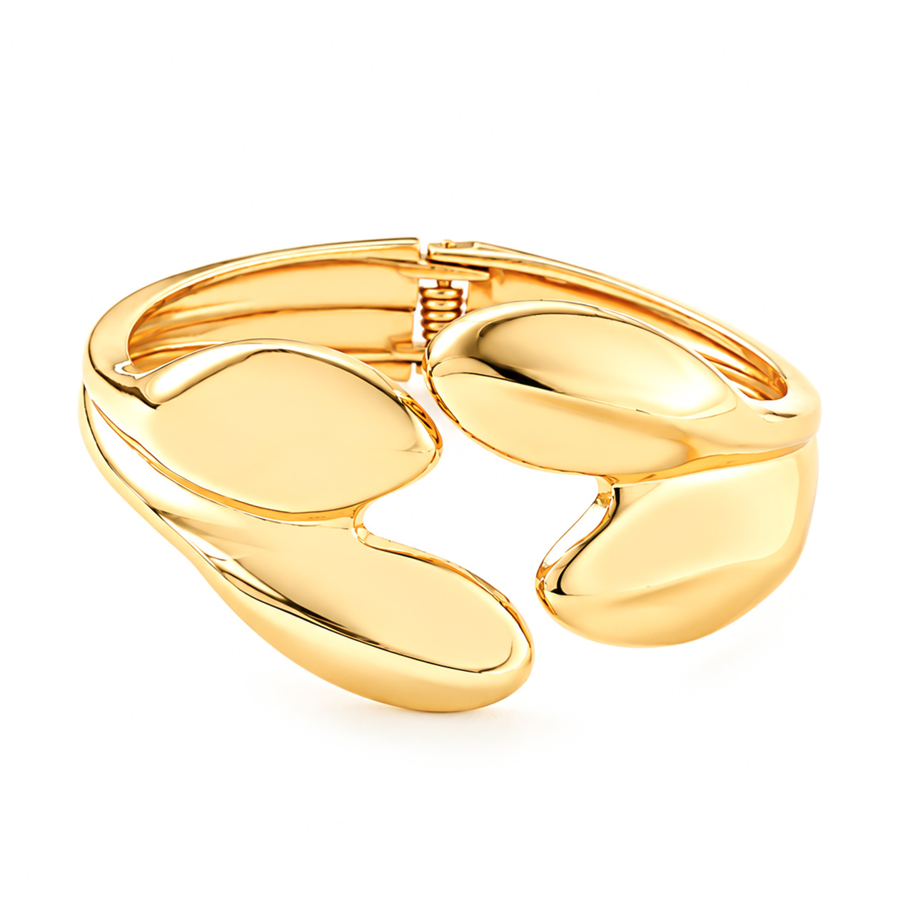 Pulsera Popular Transfronteriza Europea y Americana, Estilo Minimalista INS, Patrón de Onda Irregular, Joyería de Metal Brillante, Accesorios para Mujer