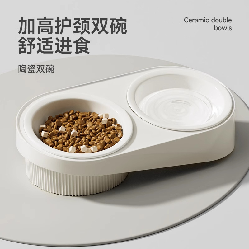Tazón para gatos Tazón para comida para gatos Tazón doble de cerámica Tazón para perros Tazón de arroz para gatos Tazón de arroz para gatos Tazón de comida para gatos Tazón de agua para beber Tazón para mascotas