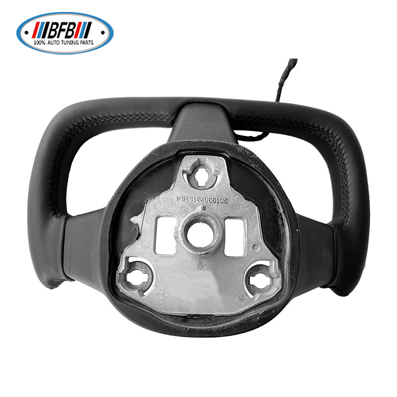 100% Real Carbon Fiber Yoke Steering Wheel - For Tesla Model Y 3 - Black Alcantara Leather, Aircraft Style