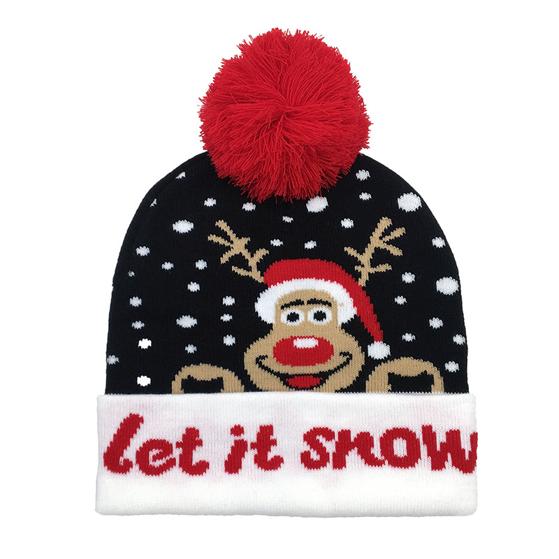 Unisex Cute Retro Christmas Tree Elk Eaveless Wool Cap display picture 3