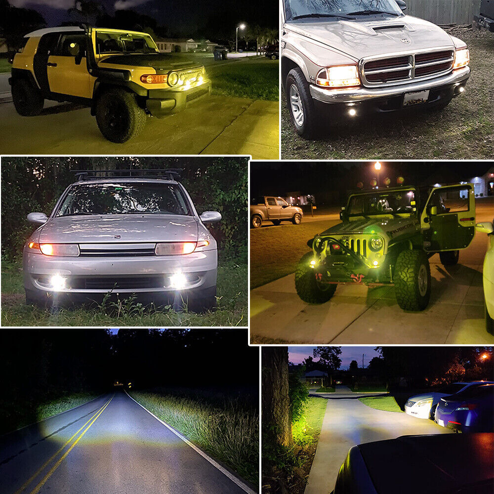 Cross-border car light led spotlight motorcycle two-color strong light headlight electric car ATV modified spotlight 80V