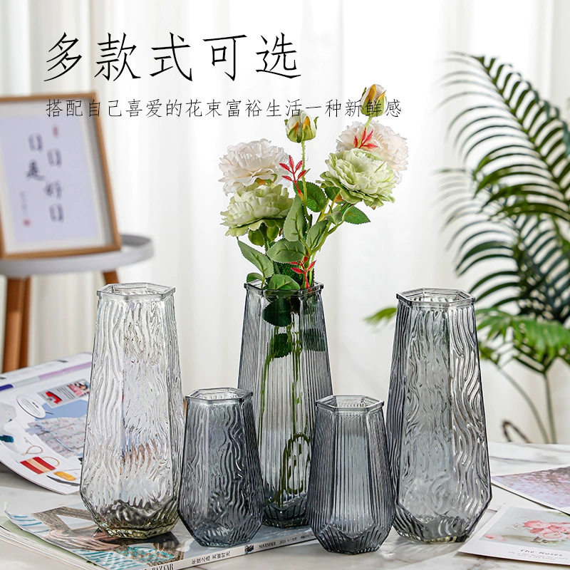 Стеклянная ваза в европейском стиле креативная шестиугольная простая гидропонная ваза для цветов, гостиная, украшение дома, украшение из стеклянной бутылки