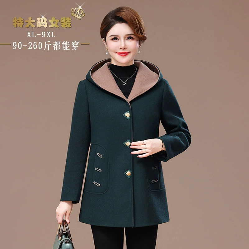 2023 Зимнее пальто с капюшоном Новая шерстяная модная одежда осенняя средняя и старая Женская длинная хлопковая флисовая подкладка в западном стиле