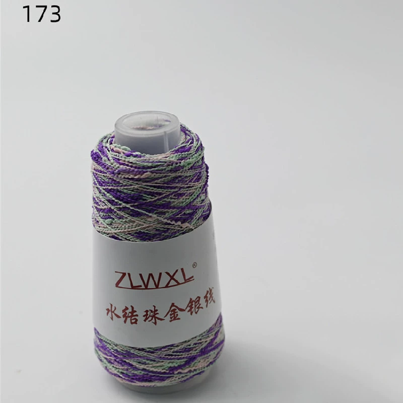 Woven silk threads handmade, 50 gram, gold and silver