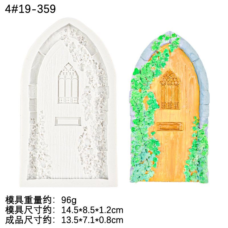 Retro exquisito molde de chocolate decorativo de puerta de flores molde de silicona decorativo de pastel de decoración de chocolate de fondant