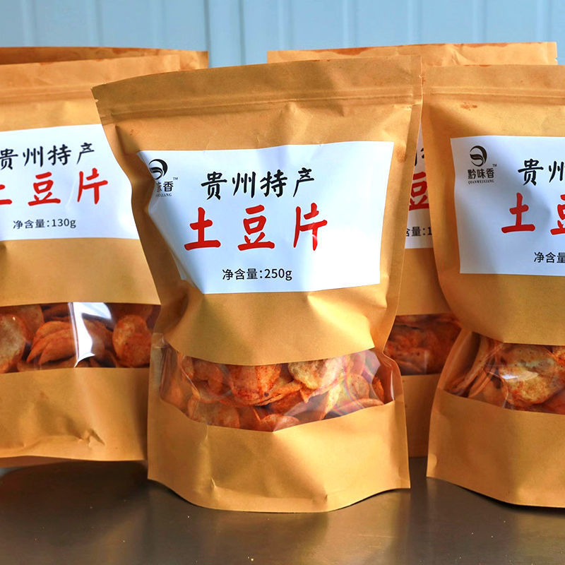 贵州土豆片特产网红小吃麻辣麻辣洋芋片香脆土豆丝小零食薯片袋装|ru