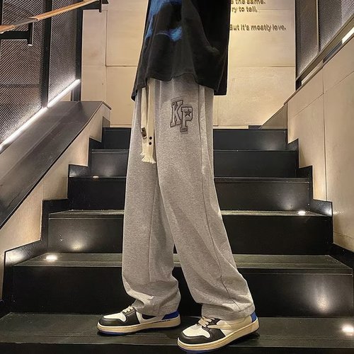 Men's Straight Leg Pants Fall  New Trend Brand Sports Long Pants Men Summer Style American Loose Casual Sweatpants