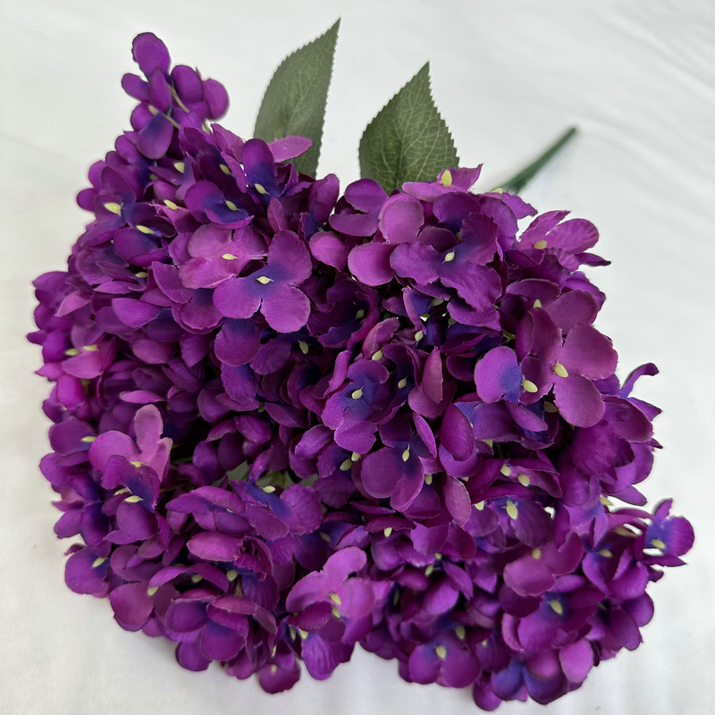 5頭の梅宇のアジサイのシミュレーションの花の単枝の大きいアジサイの結婚式場は装飾の花の列を飾って毛布の造花を磨いています。|undefined