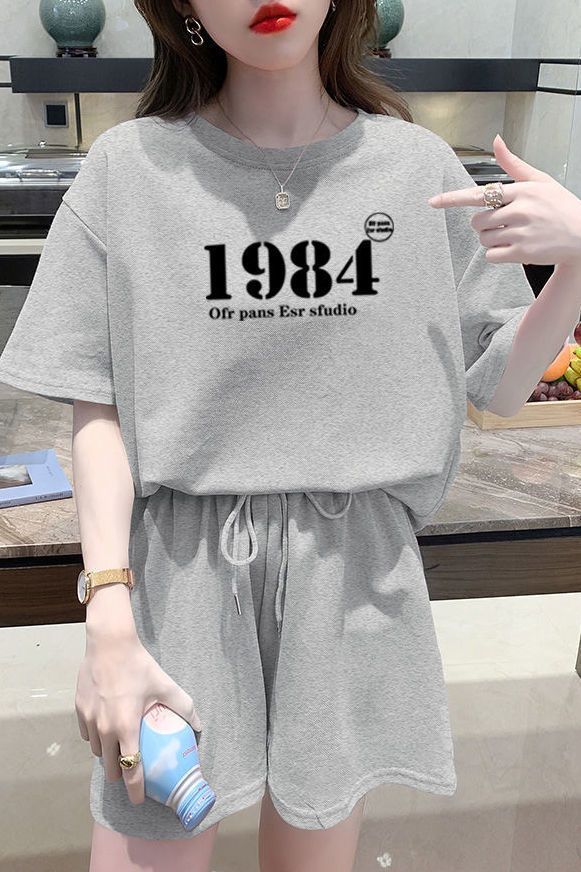 Women' Summer 2026 New Fahion Looe Korean Style Hooded Short Sleeve Sweathirt Caual Two-Piece Set With Sport_ecoleips.com