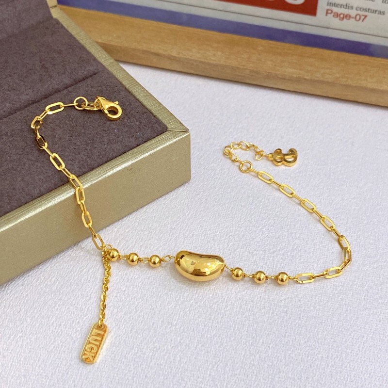 Water shell wholesale 5G gold lucky acacia bean bracelet 999 foot gold hand bundle pure gold gold snake winding bracelet