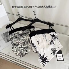 新中国風清新国風創意水墨風ストラップが甘くて、女性のカジュアルな胸に包まれています。