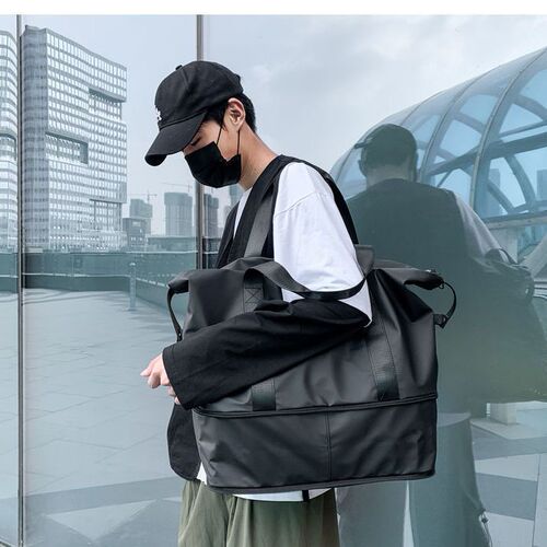 Sports travel bag, foldable, durable, high-end, dry-wet separation, travel double-layer, outdoor, cross-body, wear-resistant, portable, waterproof
