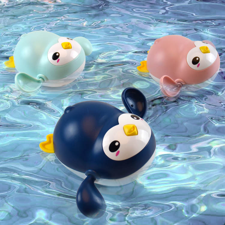 Children's bath play water comfort chain little penguin toy inertia winding water toys children's toy shower