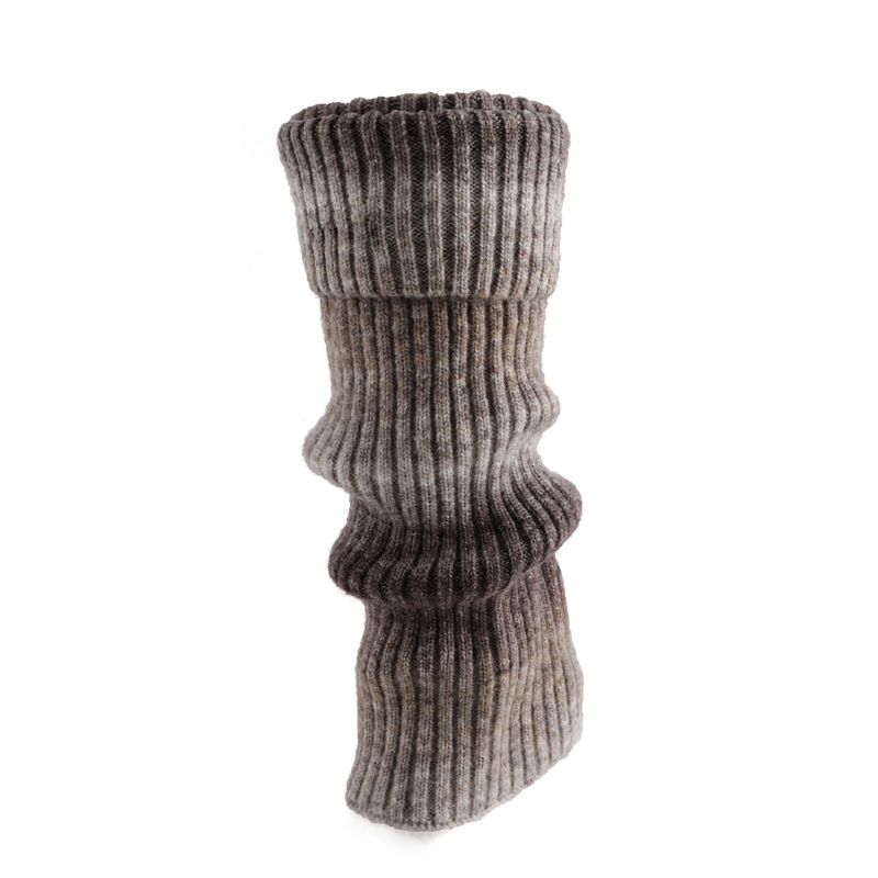 Scaldamuscoli arricciati in stile retrò caldo da donna, con colori sfumati, eleganti coprigambe lunghi in pile lavorato a maglia y2k_voghion.com