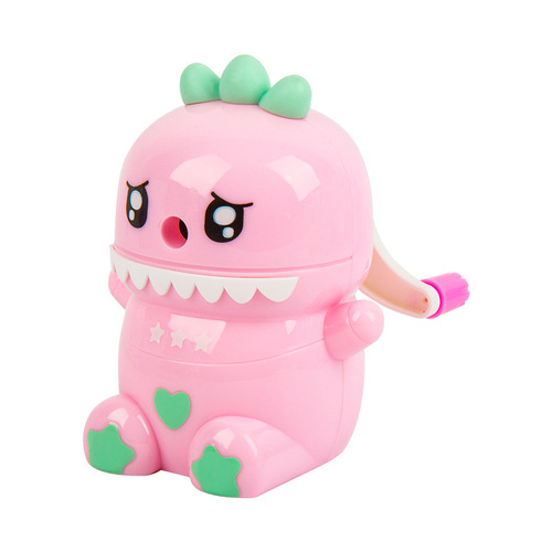 7819卡通怪兽手摇卷笔刀创意文具小学生奖品自动进铅削笔机转笔刀