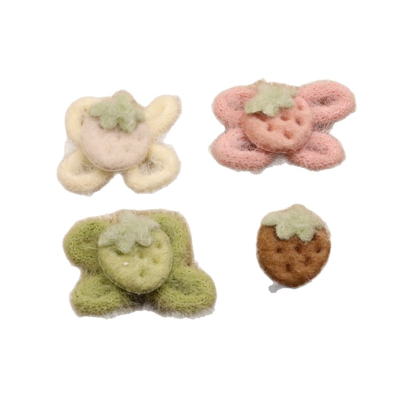 秋冬新款毛绒幸运小草莓配饰 diy儿童法师包包帽子装饰辅料配件|undefined