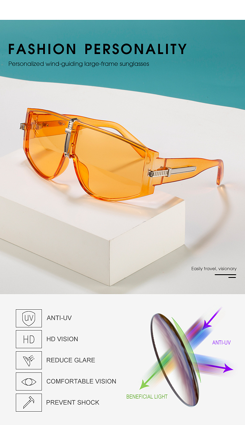 Koreanische Mode Stil Neue Big Frame Sonnenbrille display picture 22