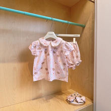 日单外贸原单夏季女童套装2025年新款卡通可爱米菲宝宝套装