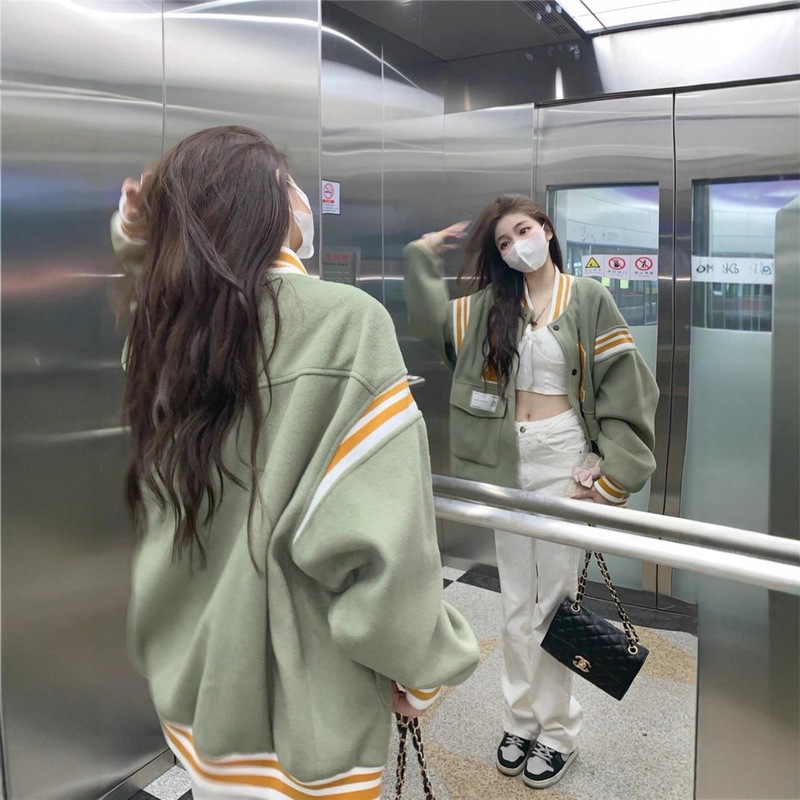 外套夹克刺绣设计感港风韩版百搭秋季小众宽松卫衣美式棒球服女|undefined