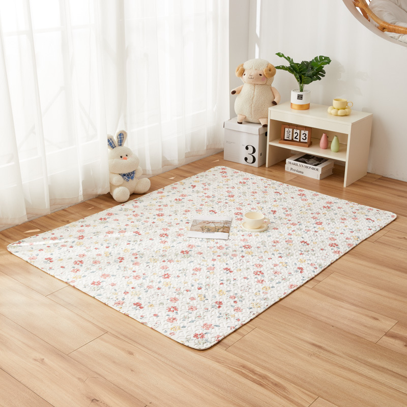 100% Cotton Foldable Machine Washable Baby Crawling Children's Room Non-Slip Floor Mat Isolation Home Use Dropshipping_voghion.com