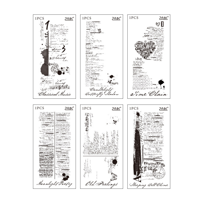 Colección de poemas retro Inglés sello de libro de mano sello de madera de beech sello de goma retro transfronterizo