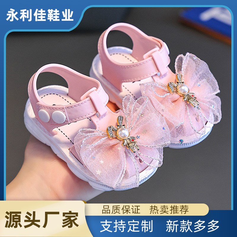 Sandalias de niñas fabricantes de comercio exterior al por mayor suministradores directos de verano bebés paquete de princesa para niños zapatos para niños pequeños