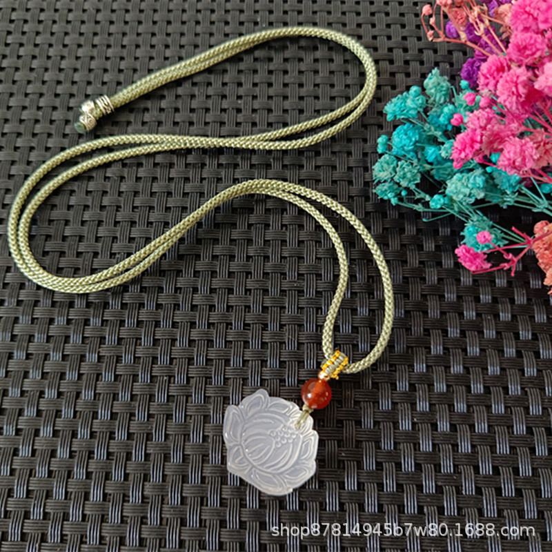 No.3 로프가있는 흰색 옥수 연꽃 (약 21*20mm)