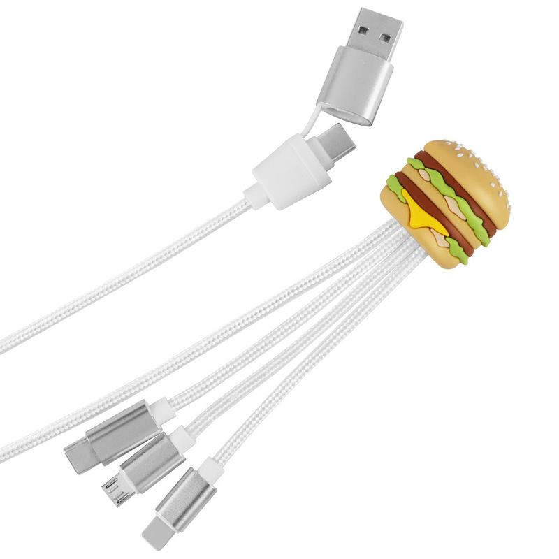 アニメ三合一充電線食品二牽引三頭適用アップル華為安卓Typec携帯電話ケーブル|undefined