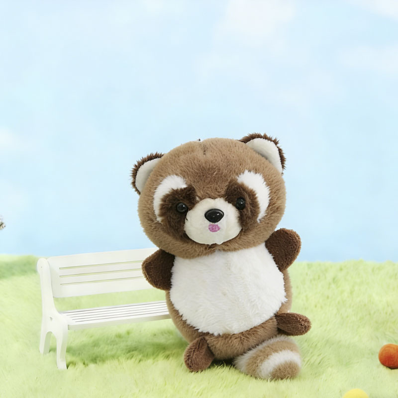Colgante de juguete de peluche mapache - marrón oscuro