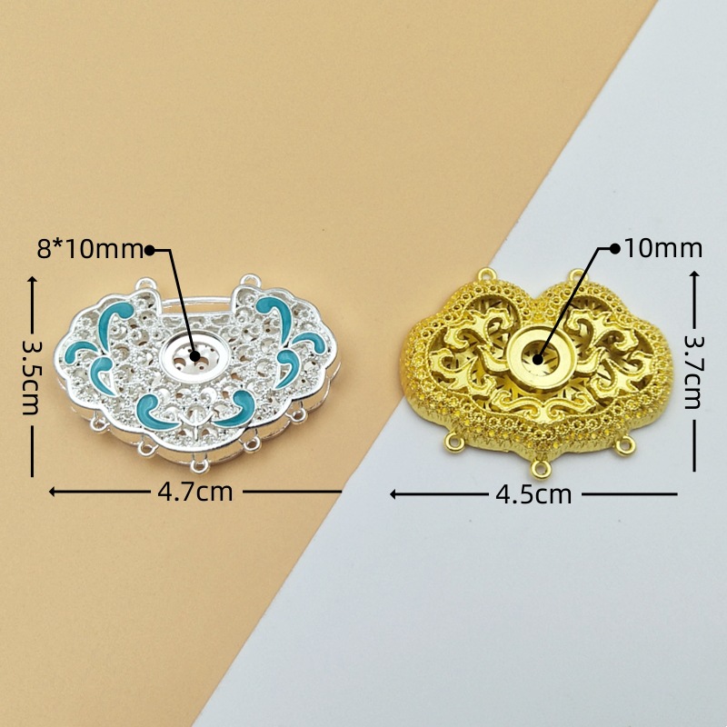 새로운 합금 다공성 중공 파 목걸이 안전 잠금 펜던트 클래식 의류 소재 꾸밈 보석 액세서리