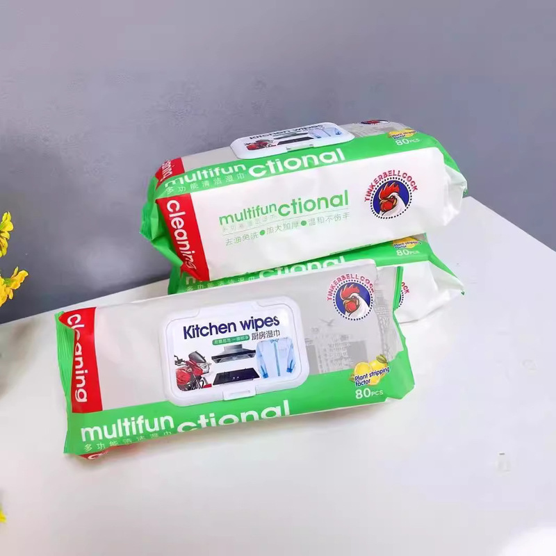 雄鶏多機能キッチンウェットティッシュ特大バッグ油除去カバー付きウェットティッシュ|undefined