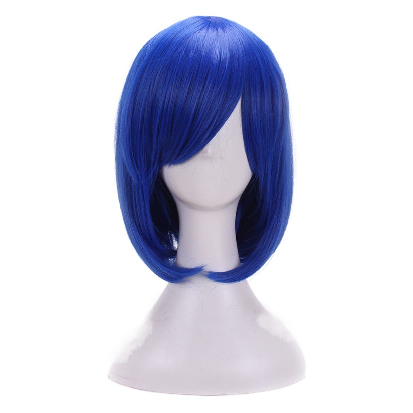 Cos anime wig pink bob head oblique bangs hair bobo color Cosplay wig short hair wholesale