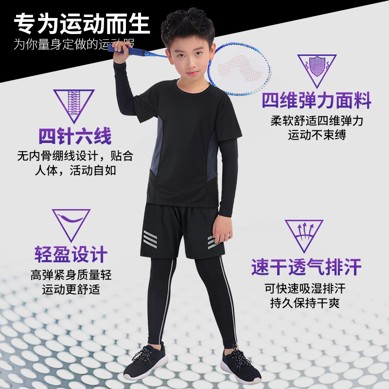 Niños de bádminton ropa de tenis de secado rápido niño de otoño juego deportivo de manga larga juego de entrenamiento de tenis de mesa ropa